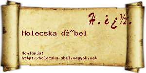 Holecska Ábel névjegykártya